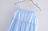 Tru Tiered Rüschen-Maxikleid - Puderblau